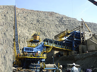 Crushing and  transshipment point to  the complex CLT-ORE, a quarry Muruntau